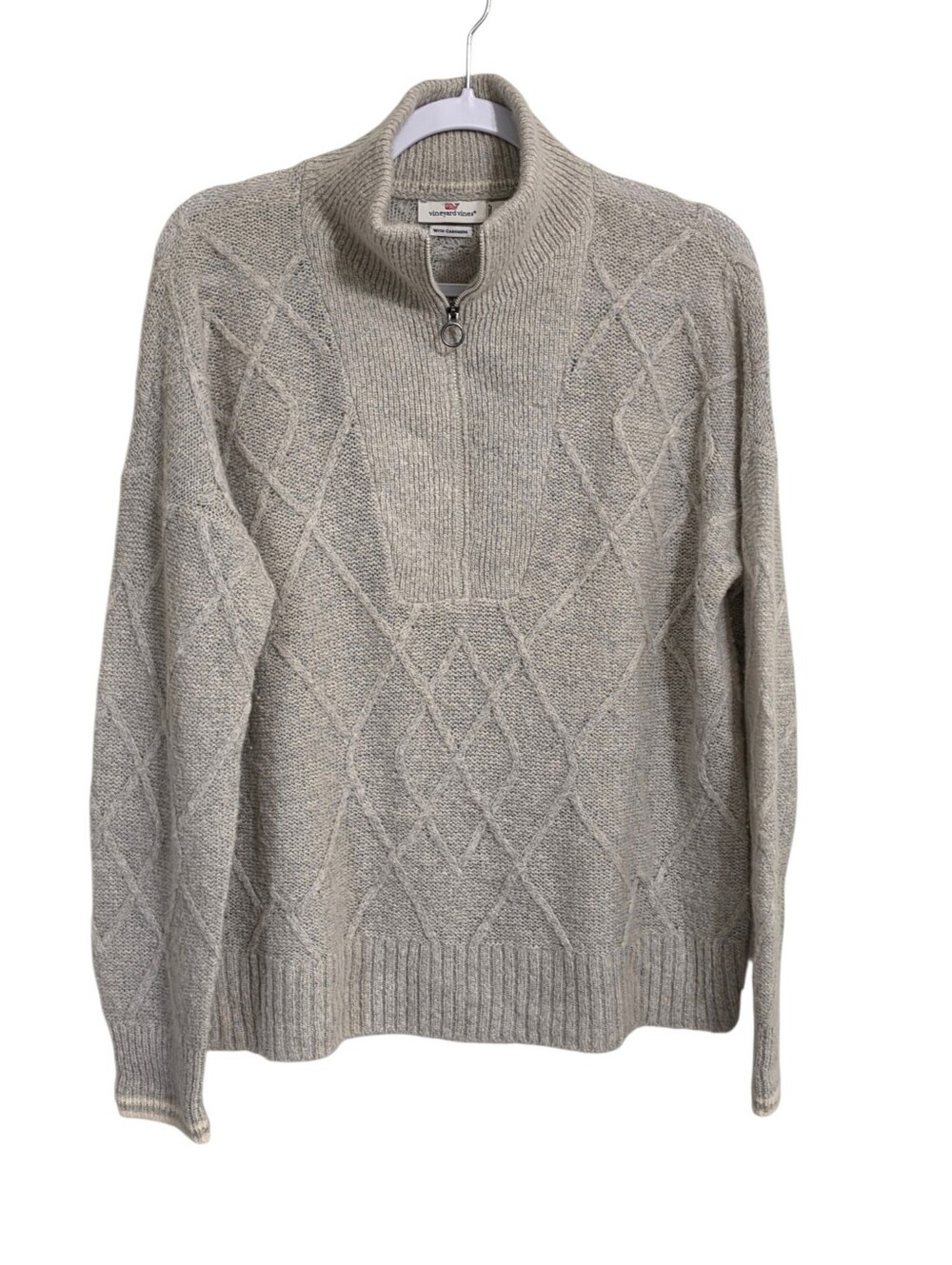 Vineyard Vines Gray Merino Wool Cashmere Pull Over Sweater M Cozy Preppy